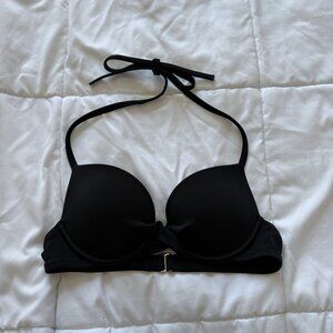 Shade & Shore Womens Size 32B Bikini Top Swimsuit Black Padded Summer Beach
